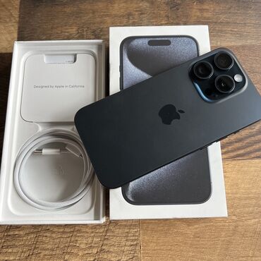 15 айфон цена бишкек: IPhone 15 Pro, Колдонулган, 256 ГБ, Black Titanium, Каптама, Куту, 98 %