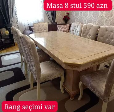 yeni mebel: Masa və oturacaq dəstləri