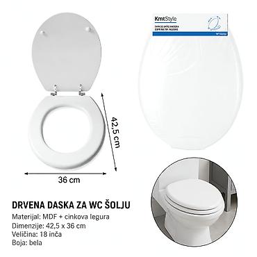 KMT Drvena bela WC daska 5201318 - Tip: drvena daska za WC šolju -