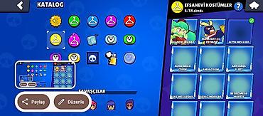 Dəstlər, kostyumlar: Məhsul: Brawl Stars hesabı.50 SƏVİYƏ pubg hesabı ilə dəyişdirilir — 2