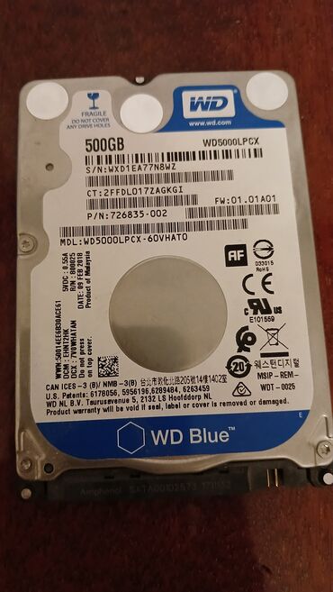 usb hard disk: Внутренний Жёсткий диск (HDD) Western Digital (WD), 480 ГБ, 5400 RPM, 2.5", Б/у