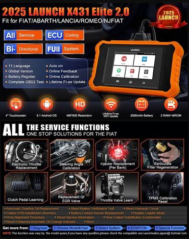Alati za automobile: Novo - LAUNCH X431 Creader Elite 2.0 za FIAT grupu– profesionalni OBD2 — 2