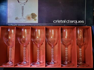 Čaše: Case nove za vino kristal,led kristal d'Argues Francuska 80,90te god — 2