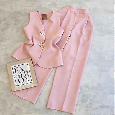 Kompleti: ✨Ženski dvodelni komplet – prsluk bez rukava i ravne pantalone ✅3200 — 8