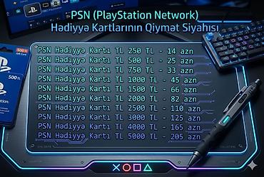 ps hesabı: PSN Hediye Kartı TL 250 TL - 14 azn PSN Hediye Kartı TL 500 TL - 25 — 1