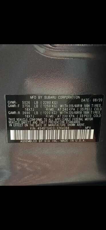 Subaru: Subaru Outback: 2020 г., 2.4 л, Автомат, Бензин, Универсал — 10