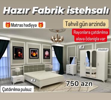 Dolablar: *Yataq Dəsti 750Azn💥* ✔️Matras hədiyyə ✔️Rəng seçimi var *✔️