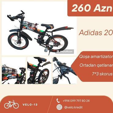 birkartla velosiped: Yeni Uşaq velosipedi Adidas, 20", sürətlərin sayı: 20, Ünvandan götürmə, Pulsuz çatdırılma, Ödənişli çatdırılma