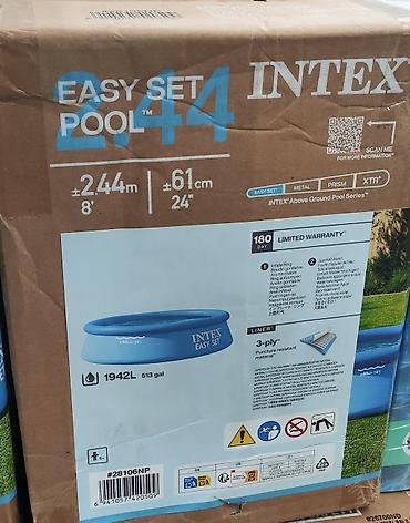 Каркасный бассейн Intex Easy Set 244 см x 61 см + Насосс в придачу at lalafo.kg Каркасный бассейн Intex Easy Set 244 см x 61 см + Насосс в придачу