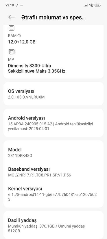 Poco: Poco X6 Pro 5G, 512 GB, rəng - Bej, Barmaq izi