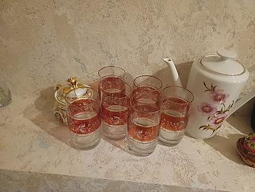 cay dəsti: Çay dəsti, rəng - Qızılı, Farfor, Bohemia, Çexiya — 4