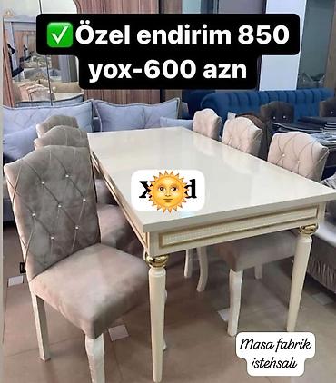 Ev və bağ: Qonaq otağı üçün, Yeni, Dördbucaq masa, 6 stul — 1