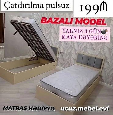 Bazalı tək nəfərlik çarpayı – praktik saxlama sistemi ilə. - Üst lalafo.az -da Bazalı tək nəfərlik çarpayı – praktik saxlama sistemi ilə. - Üst