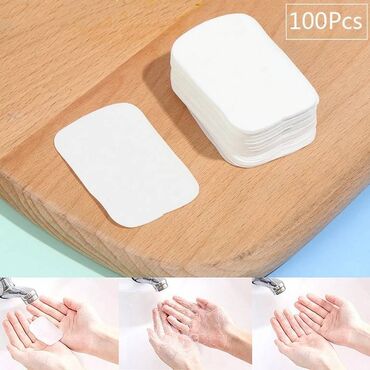 Кольца: Бумажное мыло, 100 шт, листы для мытья рук, чистые