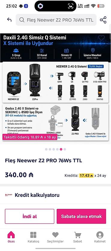 3d printer qiyməti: Neewer Z2 PRO 76Ws TTL flaş - 76 Ws maksimum flaş gücü, dairəvi flaş — 6