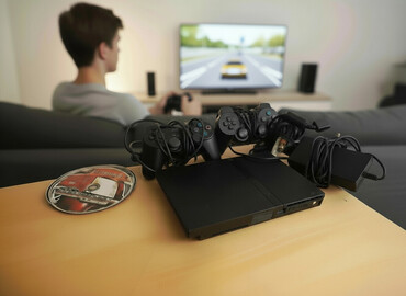 PS2 & PS1 (Sony PlayStation 2 & 1): İdelal vəziyyətdə plastation 2 slim+1konsol+1 adopdor+6 oyun -da lalafo.az — 2 PS2 & PS1 (Sony PlayStation 2 & 1): İdelal vəziyyətdə plastation 2 slim+1konsol+1 adopdor+6 oyun — 2