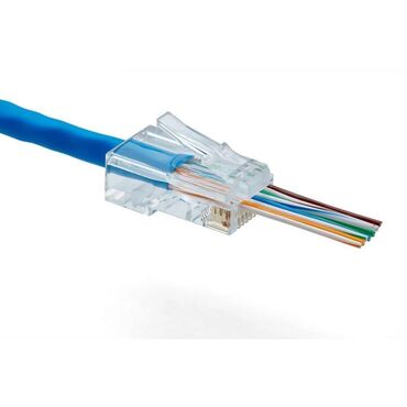 Модемы и сетевое оборудование: Коннектор Cat.5e, RJ45 Ethernet (8P8C), обжимной, СКВОЗНОЙ (нет брака