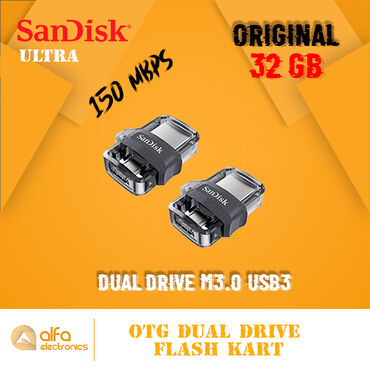 flashkart qiymetleri: Orijinal Sandisk "Dual Drive m3.0" Usb3 Sürəti ilə. Təəssüflər olsun