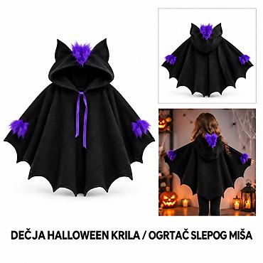 KMT Halloween dečji ogrtač sa krilima slepog miša – crni HW-008 -