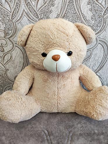Yumşaq oyuncaqlar: Böyük ölçülü yumşaq oyuncaq ayı - Rəng: açıq bej (krem) - Material — 1