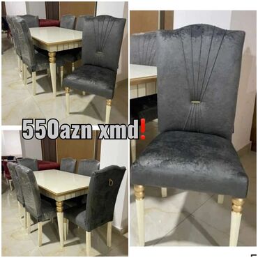stol ve stullar: Qonaq otağı üçün, Yeni, Açılan, Dördbucaq masa, 6 stul, Azərbaycan
