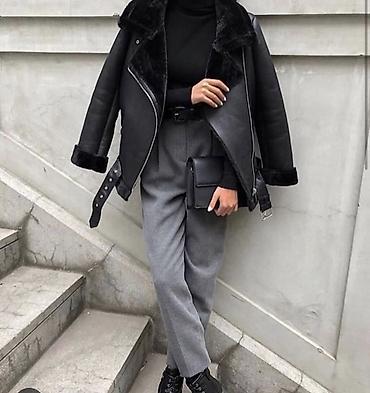 дублонка: Дублёнка-жакет женский ZARA, чёрный цвет, на Зиму Теплый, размер М — 3