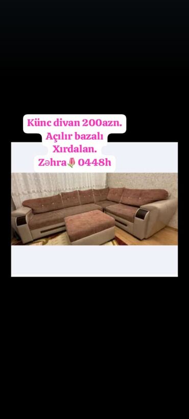 xirdalan mebel: Künc divan 200azn. Açılır bazalı Xırdalan. Zəhra🌷0448h (yalnız vapda