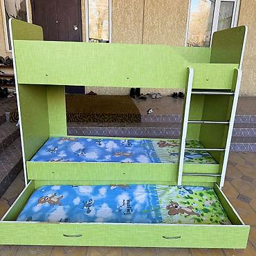 Двухъярусные детские кровати: Двухъярусная детская кровать, ЛДСП, цвет - Голубой — 3