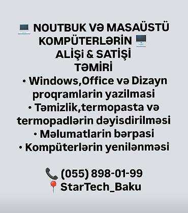 услуги аниматоров: Noutbuklarin Alişi&Satişi və Təmiri — 1