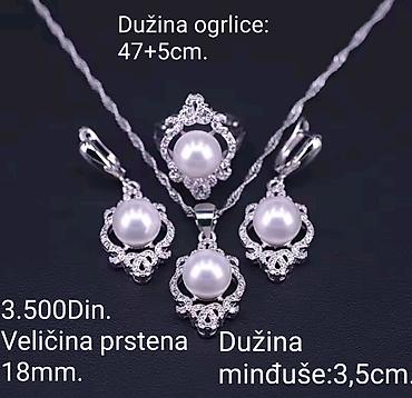 satovi rs: Posrebreni set nakita sa žigom S925 od hirurskog čelika. Biseri i — 1