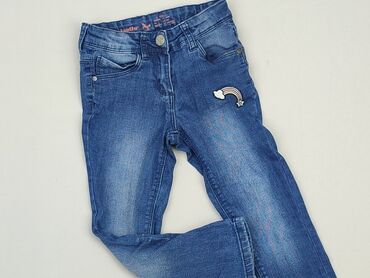 szare jeansy mom fit: Spodnie jeansowe, Lupilu, 3-4 lat, 104, stan - Dobry