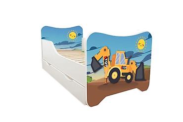 katrin kombinezoni: Dečiji krevet za dečake 160x80 cm Happy Kitty + fioka “Excavator” - — 2