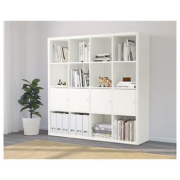 книжные полки: Стеллаж IKEA KALLAX 4x4 (на 16 квадратных ячеек) имеет следующие — 1