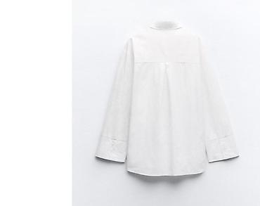Рубашки: Zara оригинал. Белые х/б женские рубашки свободного кроя оверсайз с — 4