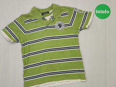 Koszulki: Koszula, 9 lat, wzrost - 135 cm., stan - Zadowalający, wzór - Linia, kolor - Zielony