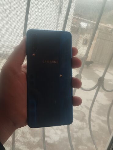 samsung telefon temiri: Samsung Galaxy A7 2018, 64 GB, rəng - Göy, Barmaq izi