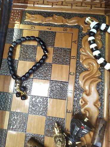 Təsbehlər: Əl işı təsbeh dəsti - Material: qara-qəhvəyi tonlarda cilalanmış — 9