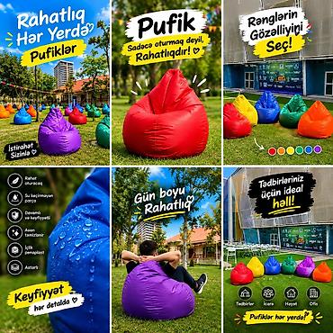 Pufiklər: Yeni, Pufik-kreslo, Parça, Kredit yoxdur, Şəhərdaxili pulsuz çatdırılma — 3