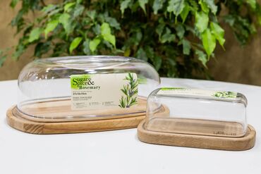 посуды из дерева: Масленка Sugar&Spice коллекция Rosemary, с прозрачной крышкой