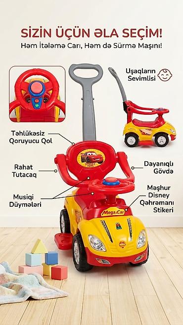 nerf satisi: Uşaq itələmə və sürmə maşını – MegaCar - 2-funksiyalı: həm valideyn — 1