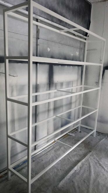 Rəf vitrinləri: Mağaza və ofislər üçün metal karkaslı vitrin/raflar - Minimalist — 7