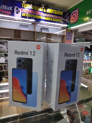 телефон ми 12: Xiaomi, Redmi 12, Новый, 128 ГБ, цвет - Голубой, В рассрочку, 2 SIM