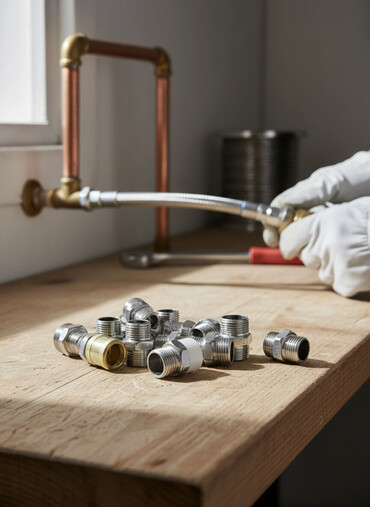 фитинги для пластиковых труб: Ниппель, Материал: Металл