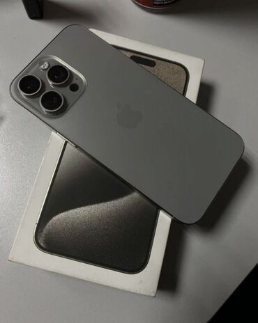 телефон аифон: IPhone 15 Pro Max, Б/у, 256 ГБ, Natural Titanium, Защитное стекло, Чехол, Кабель, 87 %