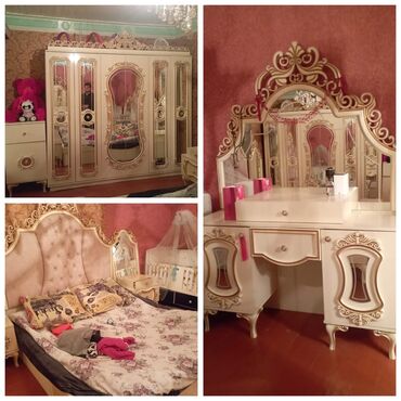трюмо: 2 односпальные кровати, Шкаф, Трюмо, 2 тумбы, Б/у