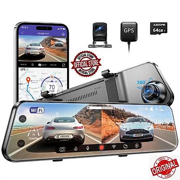 videoregistrator bakida: AzDome PG17 4K GPS+Arxa kamera+64GB SD kart(AzDome məxsus) Bağlı — 4