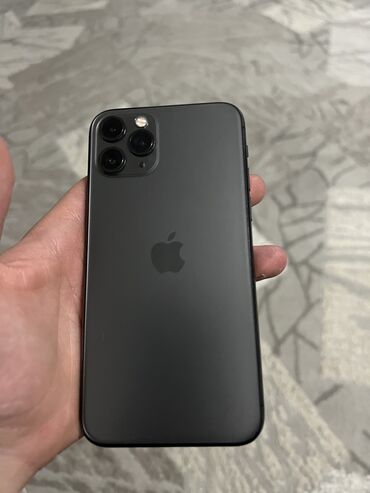 стекло бу: IPhone 11 Pro, Б/у, 64 ГБ, Jet Black, Зарядное устройство, Защитное стекло, Кабель, 86 %