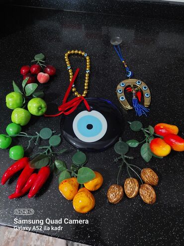 Maqnit meyve dekor və göz muncugu decoru. birlikdə satılır