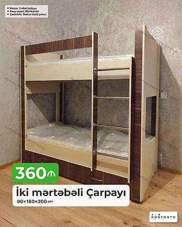 demir nerdivan: İki mərtəbəli çarpayı – 90×180×200 sm - Kompakt və funksional ikiqat — 1