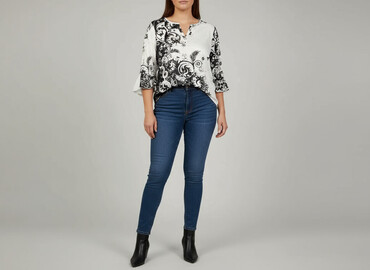 zielone bluzki z bufiastymi rękawami: Women's blouse, size 2XL
